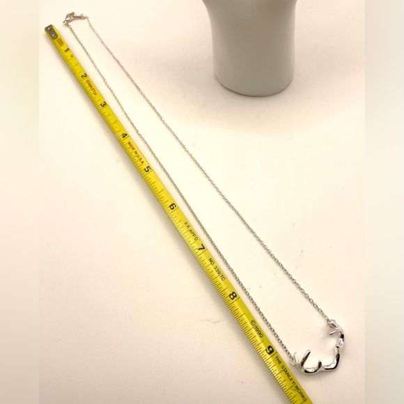 Silver Tone Dainty Deer Antler Necklace 18” - Picture 5 of 5